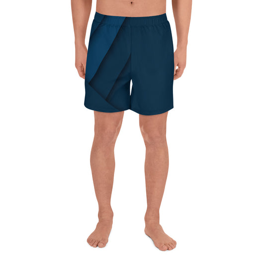 QG Blue Black Men's Athletic Long Shorts