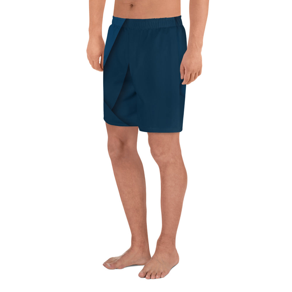 QG Blue Black Men's Athletic Long Shorts