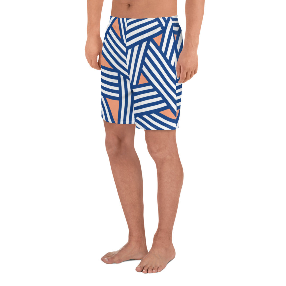 QG Oer Stripes Men's Athletic Long Shorts