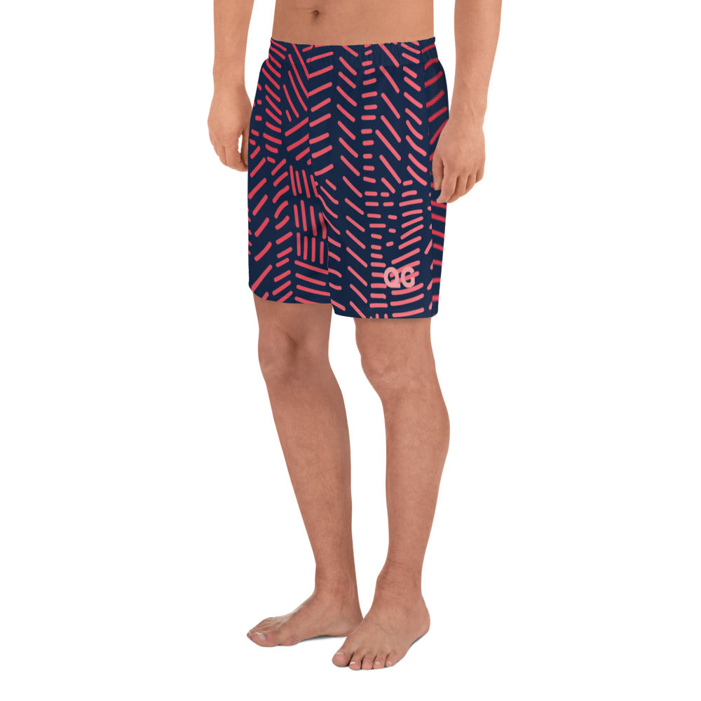 QG Red & Blue Men's Athletic Long Shorts