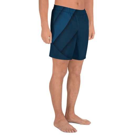 QG Blue Black Men's Athletic Long Shorts