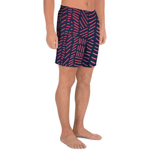 QG Red & Blue Men's Athletic Long Shorts