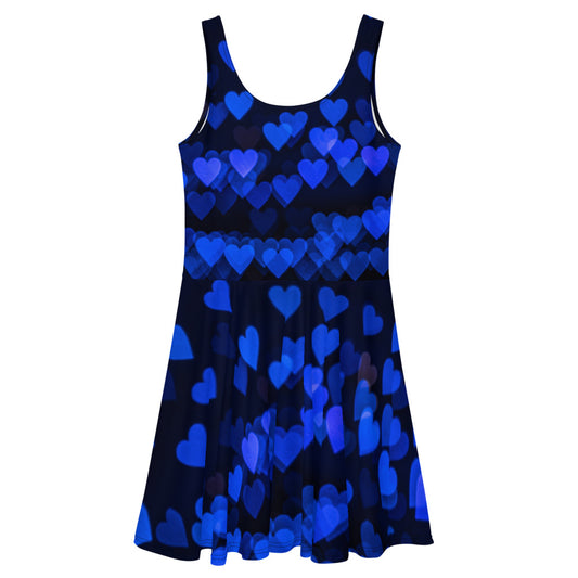 QG Blue Hearts Skater Dress