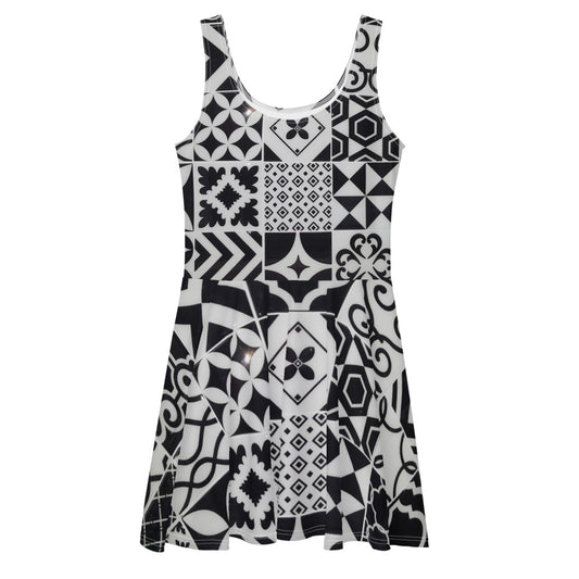 QG Black Motif Skater Dress