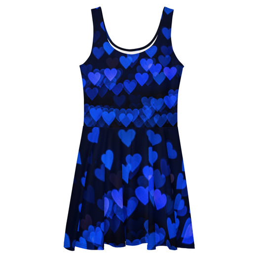 QG Blue Hearts Skater Dress